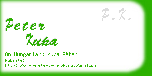 peter kupa business card